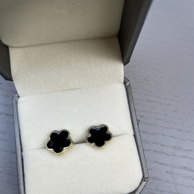 Trebol Earrings Black