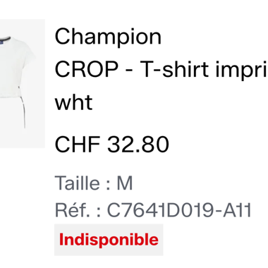 Crop top blanc Champion 