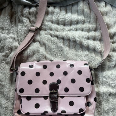Sac bandoulière à pois roses