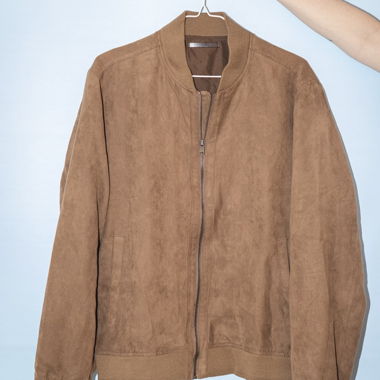 Giacca bomber in camoscio marrone