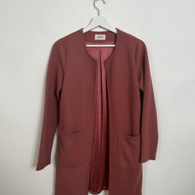 Long cardigan texturé rose
