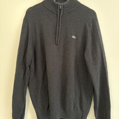 Maglione con zip Lacoste grigio collo alto