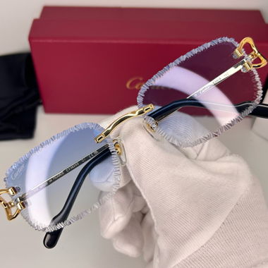 Cartier Glasses, Sky Blue - Gold