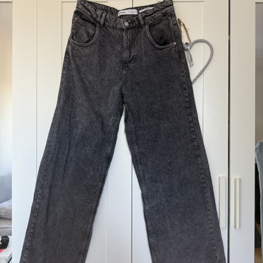 Bershka grey wide-leg jeans