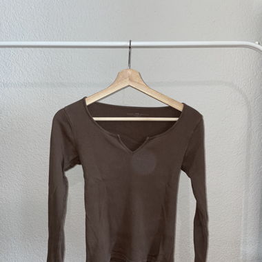 Brandymelville Boat V-Neck Brown Sweatshirt