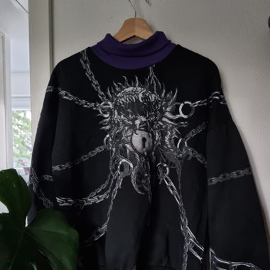 Metal-print crewneck sweatshirt 