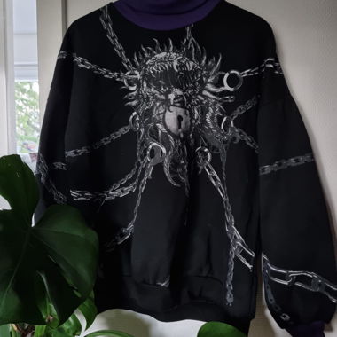 Metal-print crewneck sweatshirt 
