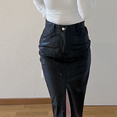 Pull&Bear faux-leather maxi skirt
