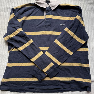 Gestreiftes Langarm-Poloshirt
