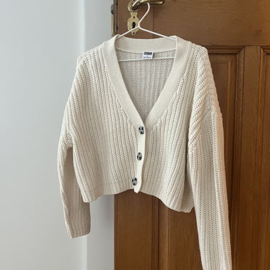 Cardigan in maglia color crema