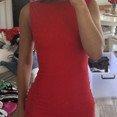 Roter Bershka Figurbetonter Rock