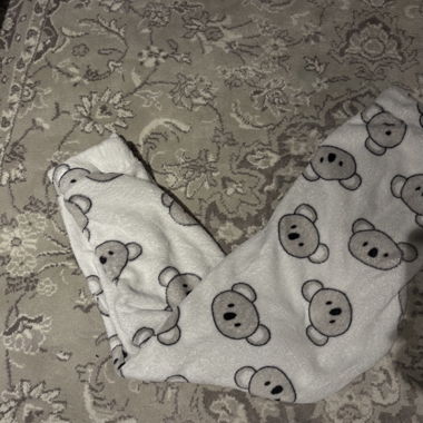 Fleece-Schlafhose mit Teddy-Print M
