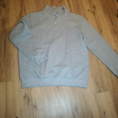 Maglione Half-Zip Grigio XXL