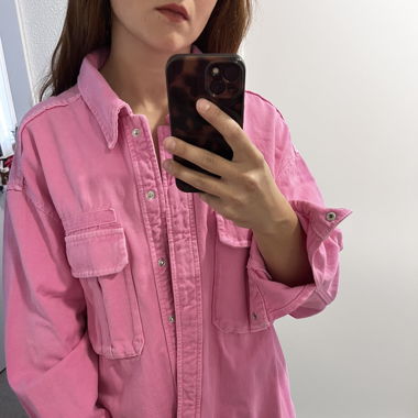 Veste en jeans rose zara