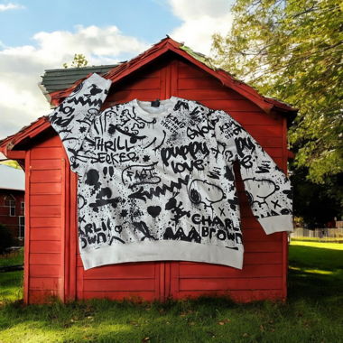 Graffiti Snoopy Sweatshirt weiss/schwarz