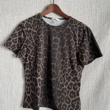 T-Shirt kurzarm Leoprint, L, H&M