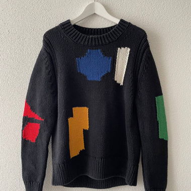 Heavy knit graphic sweater