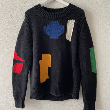 Heavy knit graphic sweater