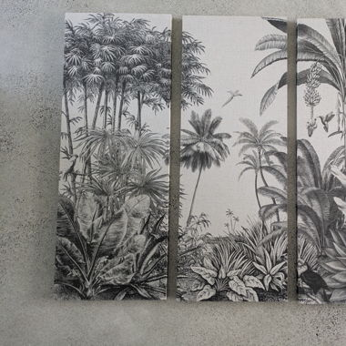 Modernes Wandbild „Jungle“ – Stoff auf Holzrahmen
