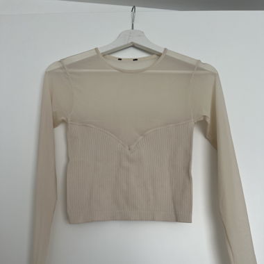 Zara Crop Top mit Netz-Stoff