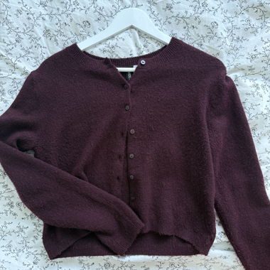 Burgundy Knit Cardigan