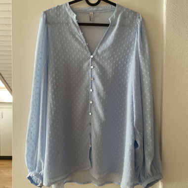Spitzenbluse blau
