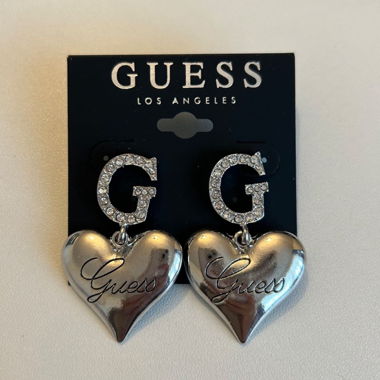 Guess Silber-Herz-Ohrring