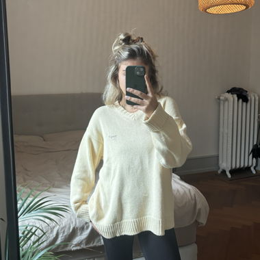 white cotton sweater