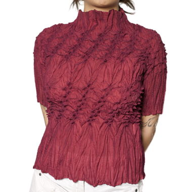 Red Japanese Pleated Top