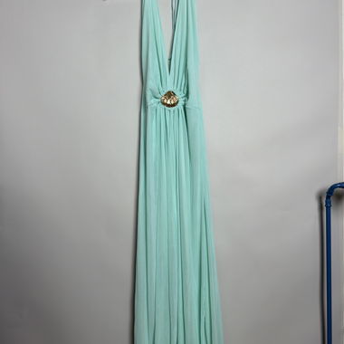 Mintfarbiges Maxi-Kleid mit Trägern