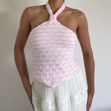 Haut à bretelles dos nu rose