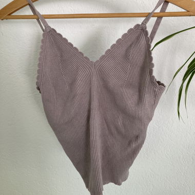Ribbed camisole with straps S