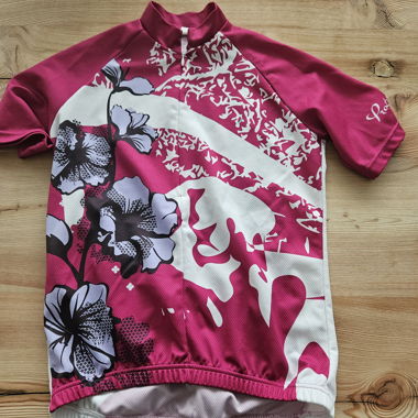 Pink floral cycling jersey