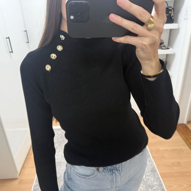 Schwarzer Pullover - Grösse M