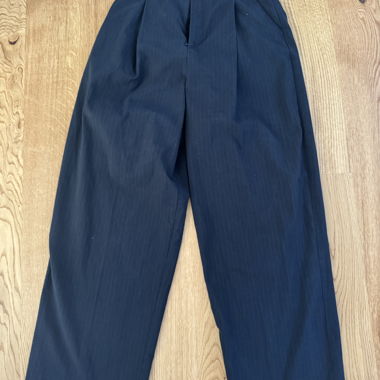 Navy blue wide-leg trousers