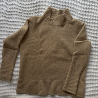 Beiger  Kaschmir Rollkragenpullover Grösse 36
