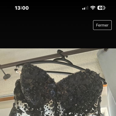 Robe cocktail noir et transparent 