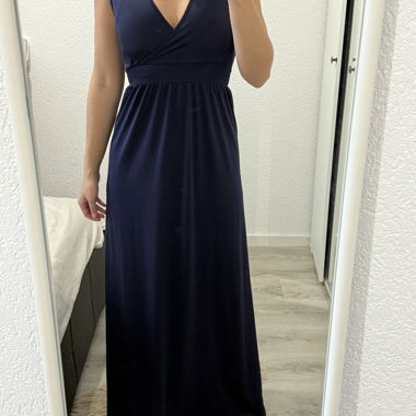 Abito lungo blu scuro