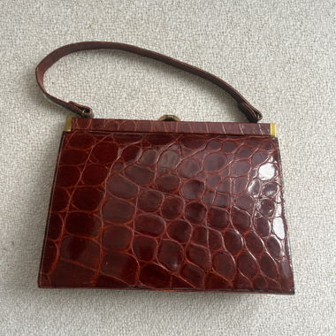 Croco leather handbag