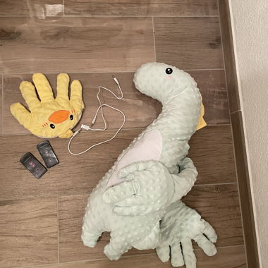 Duck and Dino plush toy with sleep aid