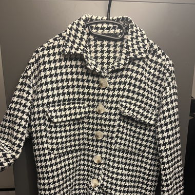 Schwarz/Weisse houndstooth Jacke