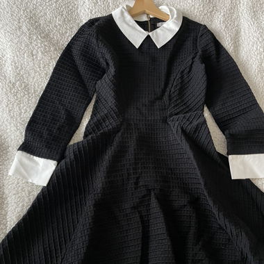 Classic Black Dress with Collar