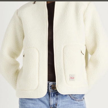 Weisse Teddy-Fleece Jacke Levis