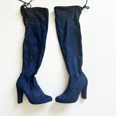Over-the-knee Boots – Dark Blue – Size 37