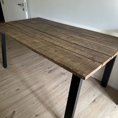 Tavolo finto legno gambe in ferro