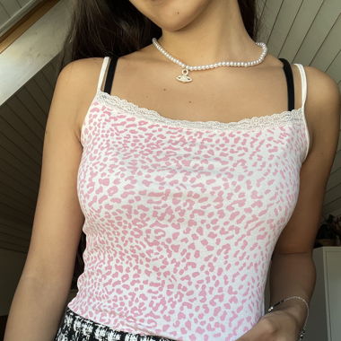 Rosa gemustertes Crop Top
