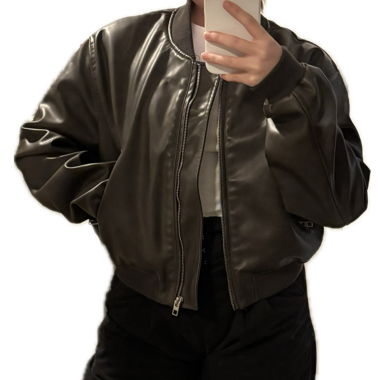 cool leather/ bomber jacket