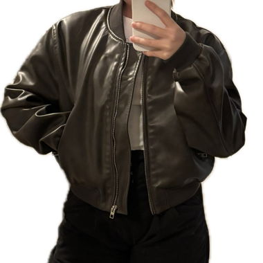 cool leather/ bomber jacket