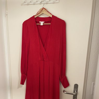Rotes Seidenkleid 34 (gross geschnitten)
