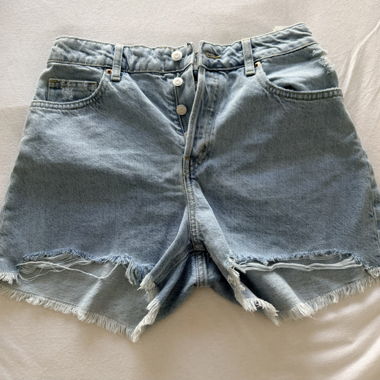 Short in denim a vita alta H&M